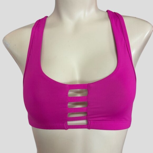 Victoria’s Secret PINK Bright Neon Pink Cut Out Ultimate Unlined Sports Bra - Picture 3 of 10